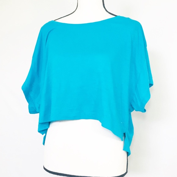 PINK Victoria's Secret Tops - PINK VS Blue Crop Top Size Medium Short Sleeve